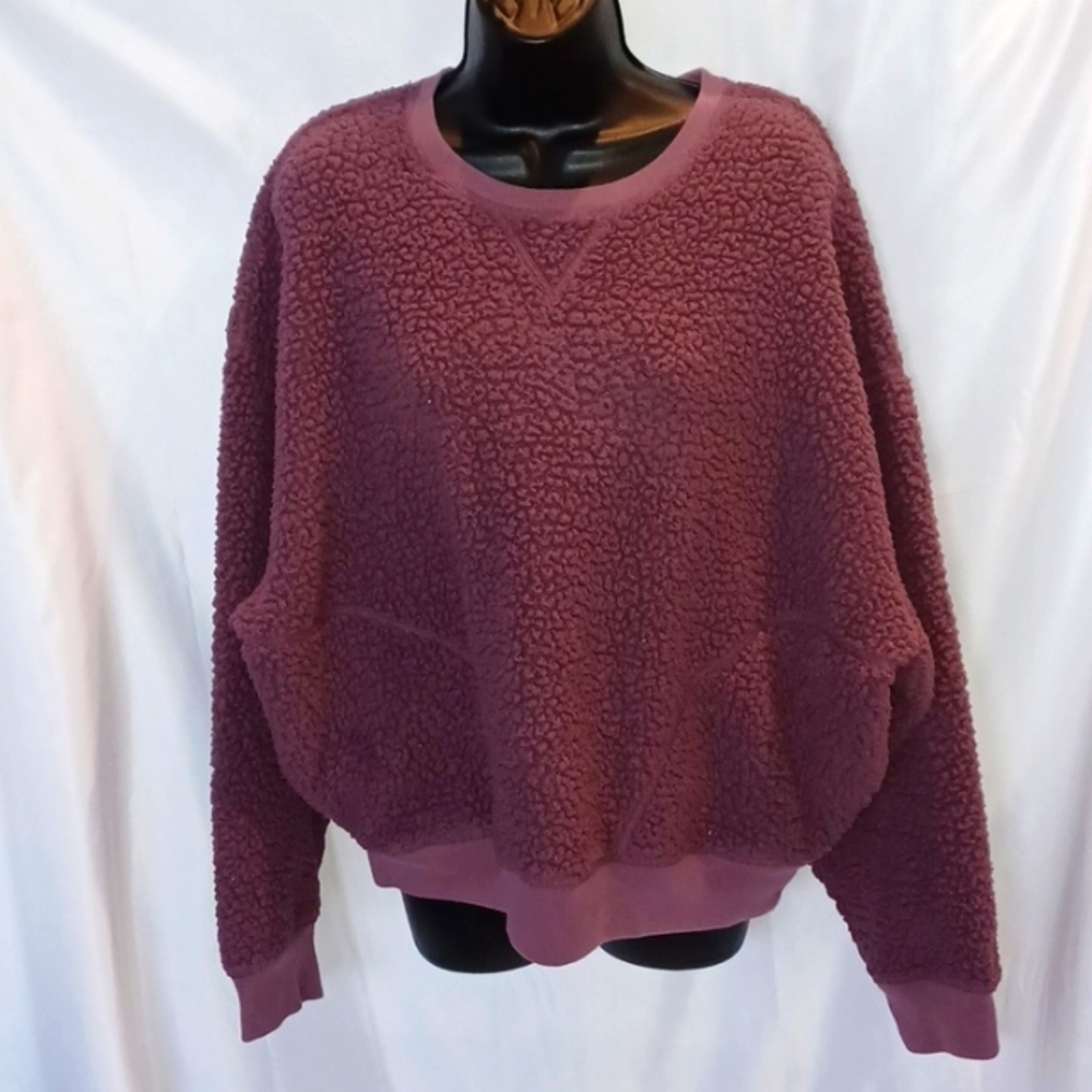 Victoria's Secret PINK Sherpa Pullover, oversized,  mauve